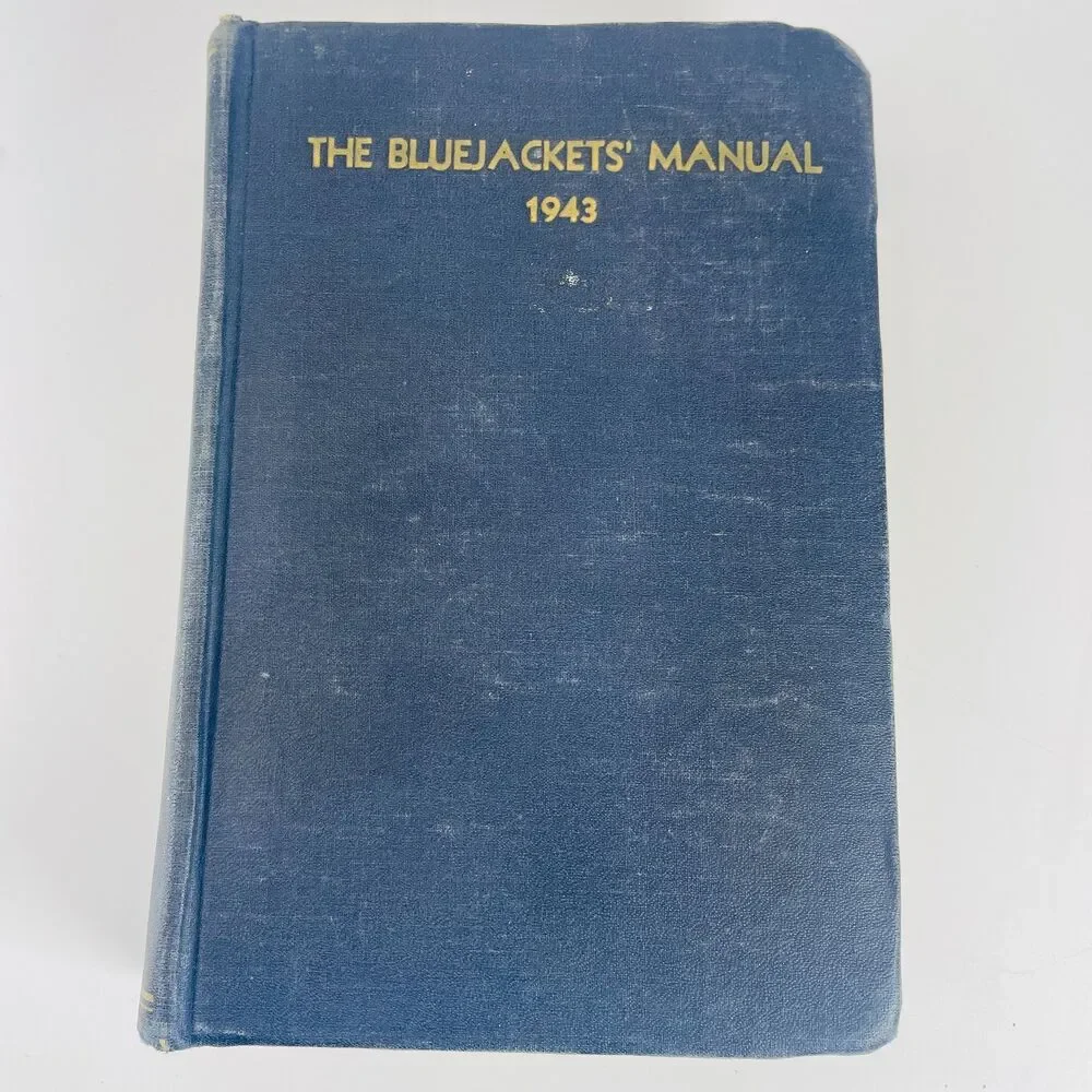 WWII US Navy Bluejackets Manual 1943 Hardcover Vintage Training NAMED Sailor